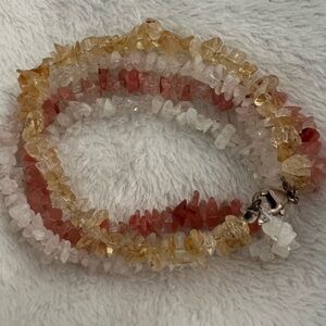 Elegant Multi-Color Gemstone Layered Bracelet: So Pretty!!!🤩🤍💛🩷🤍